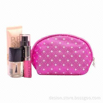 PU cosmetic bag with laser engrave pattern for promotion purpose